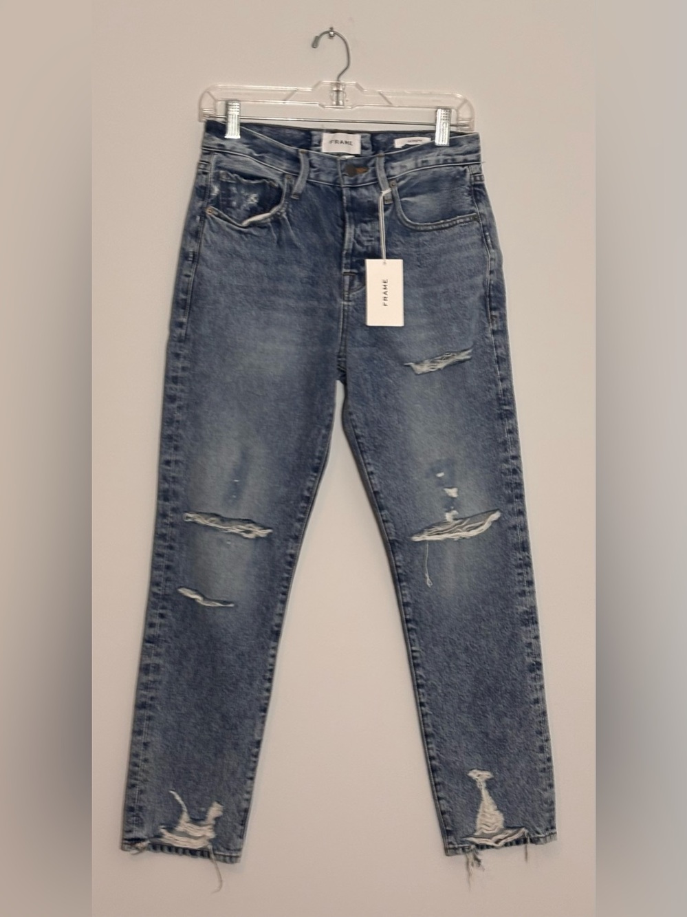 FRAME Le Original Ripped High Waist Crop Jeans Women’s Size 26 Blue NWT $258